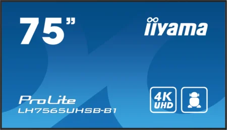 iiyama ProLite LH7565UHSB-B1 75" 4K Ultra HD Vivid-Bright 800 cd/m2 Digital Signage Display